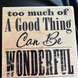 HAMPTON ART rubber stamp TOO MUCH OF A GOOD THING CAN BE WONDERFUL wood mounted